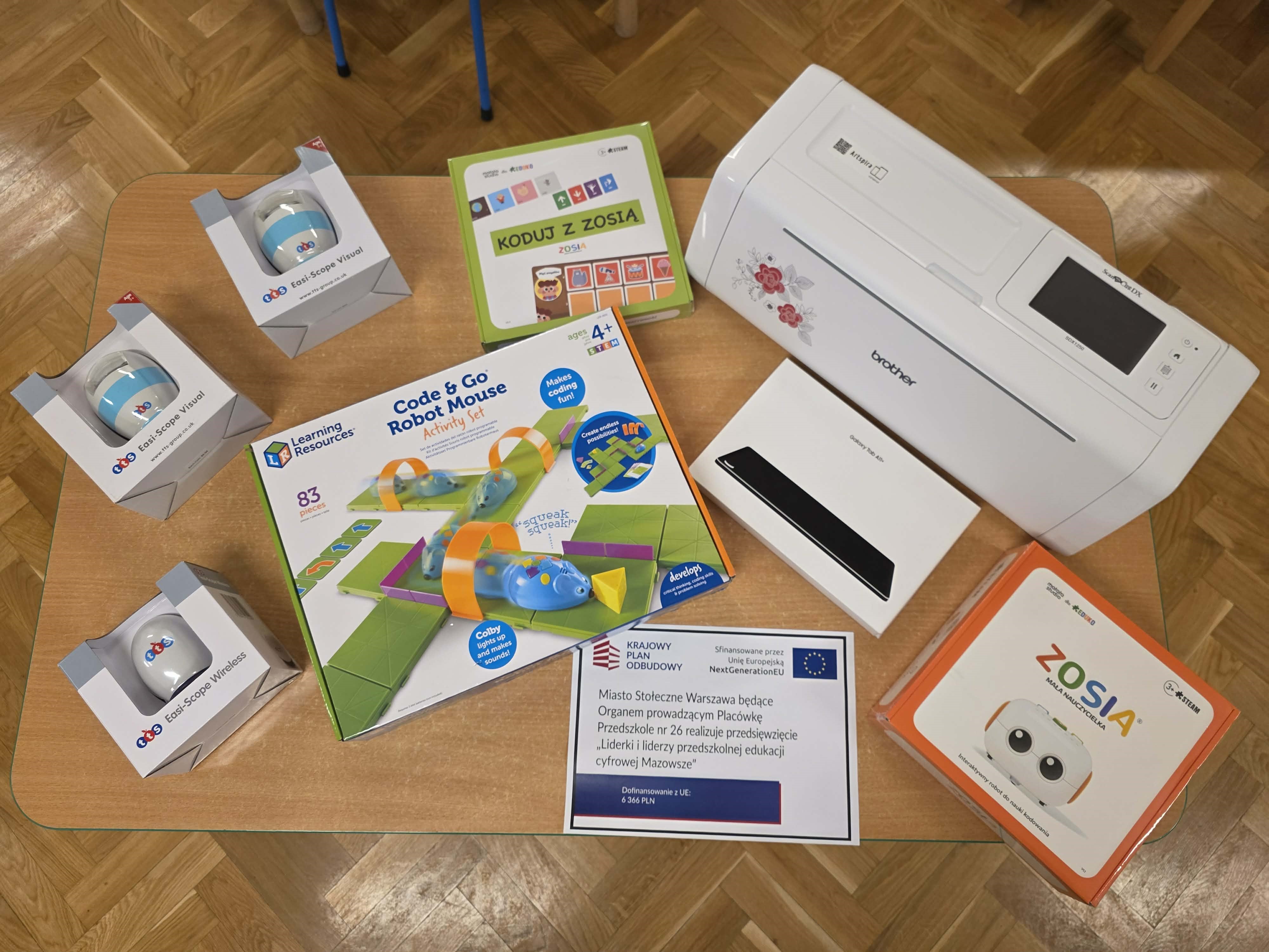 Materiały zakupione przez placówkę w ramach dotacji
