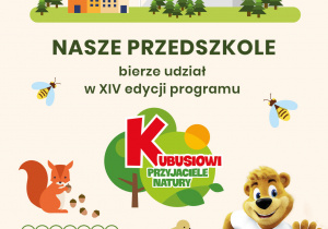 Plakat promujący udział przedszkola w programie edukacyjnym