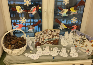 Zimowy kącik przyrody.